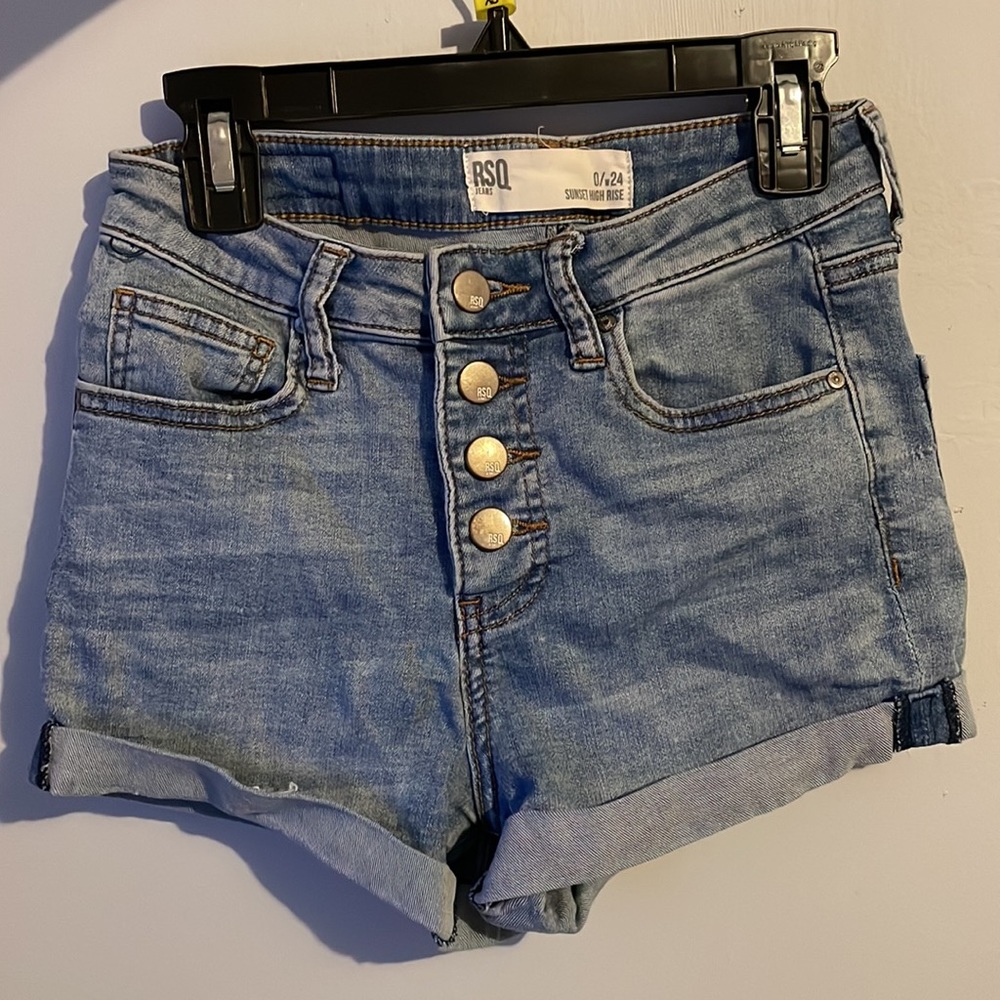High rise jean shorts